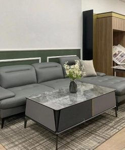 Bàn trà mặt đá chân gỗ MD0001