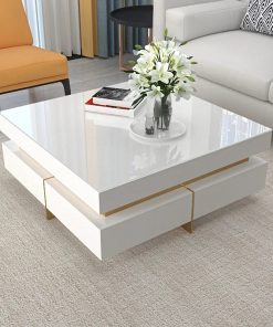 Bàn trà gỗ mặt kính MK0005